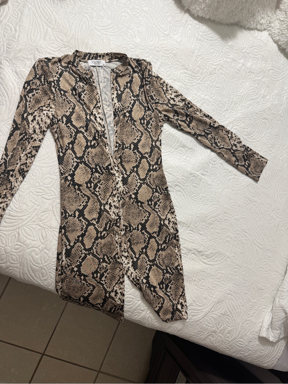 Closet Snake Print Pantsuit in Tan and Black